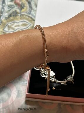 Pandora Rose Gold Sliding Snake Chain Bracelet